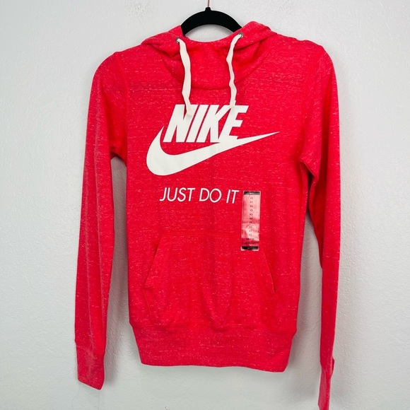 Nike Salmon Corral Pink Long Sleeve pullover hoodie sports athletic sweater - Picture 2 of 6